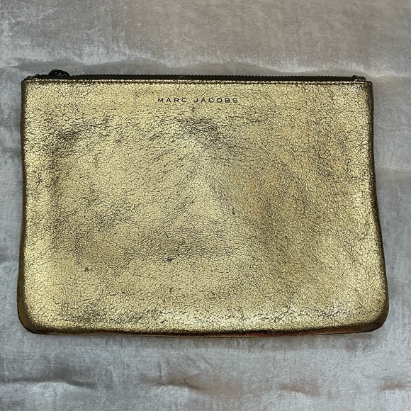 Marc Jacobs Handbags - Marc Jacobs Metallic Leather Pouch - Gold